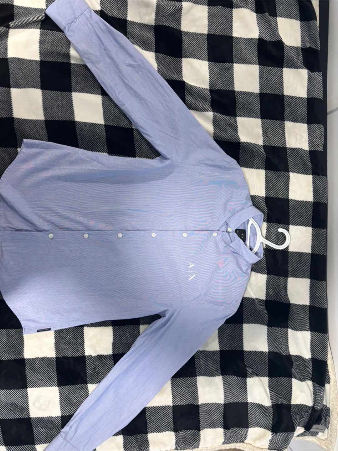 Armani Exchange light blue button down shirt