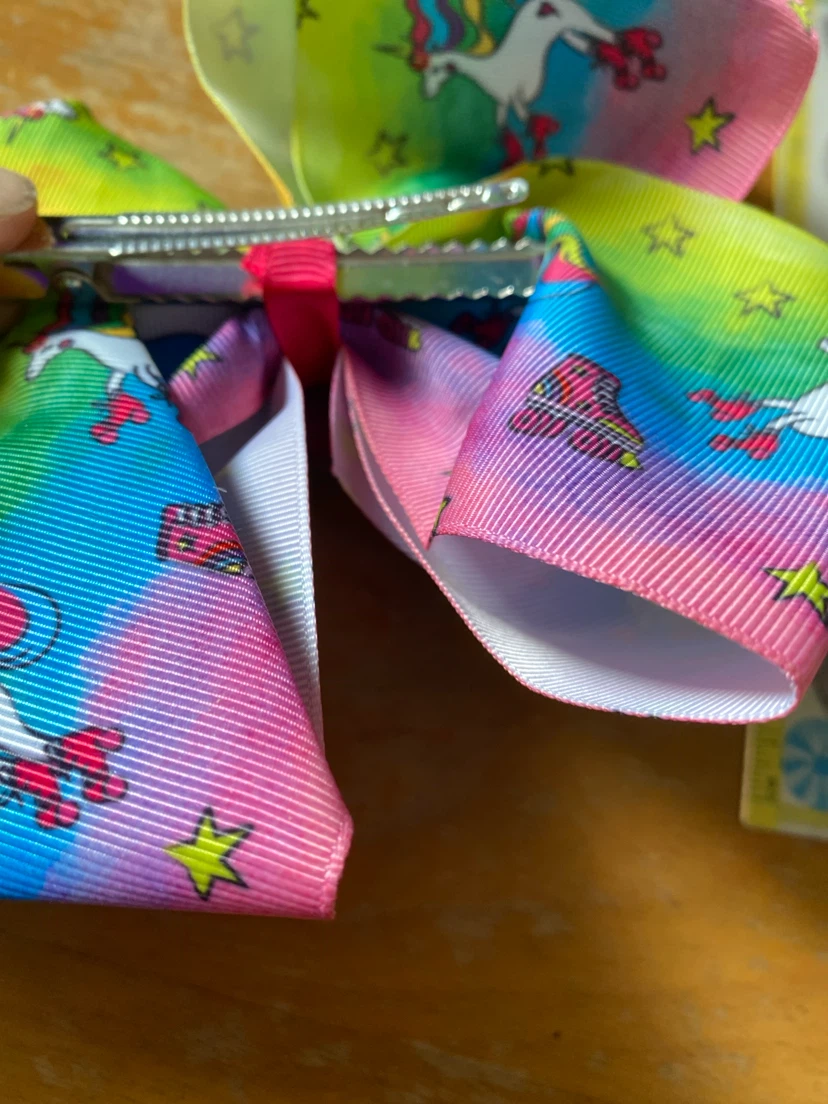 Rainbow Unicorn Roller Skate Hair Bow Clip - photo 3