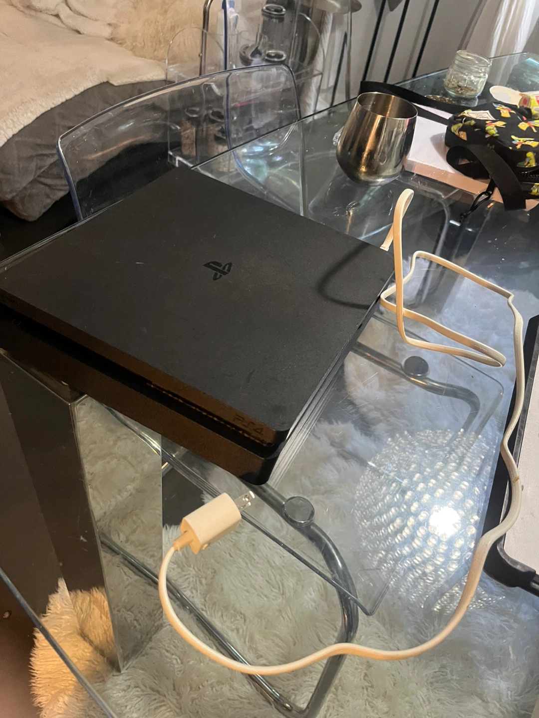 Black PlayStation 4 Slim console working fine - photo 2