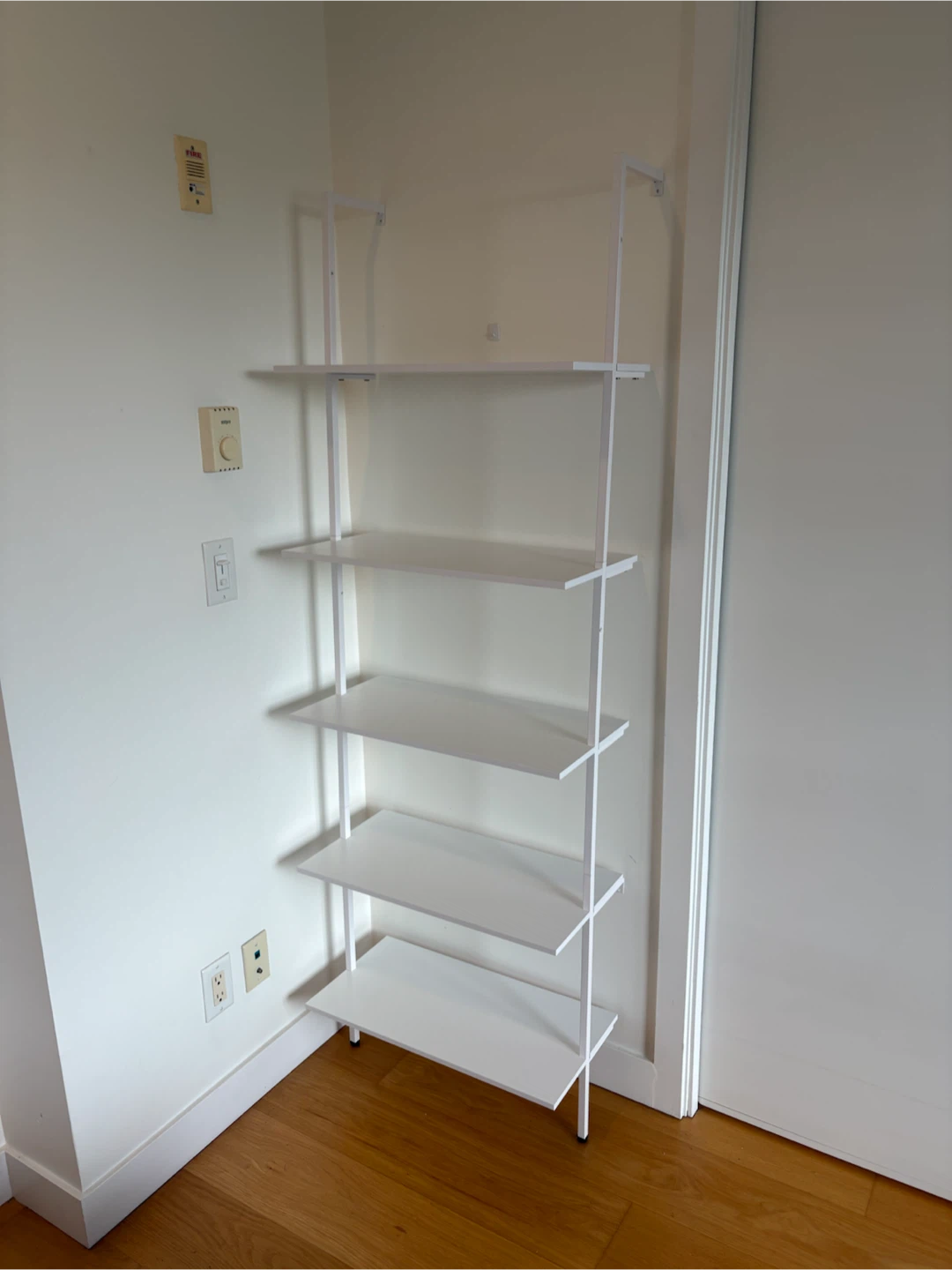 White ladder bookshelf