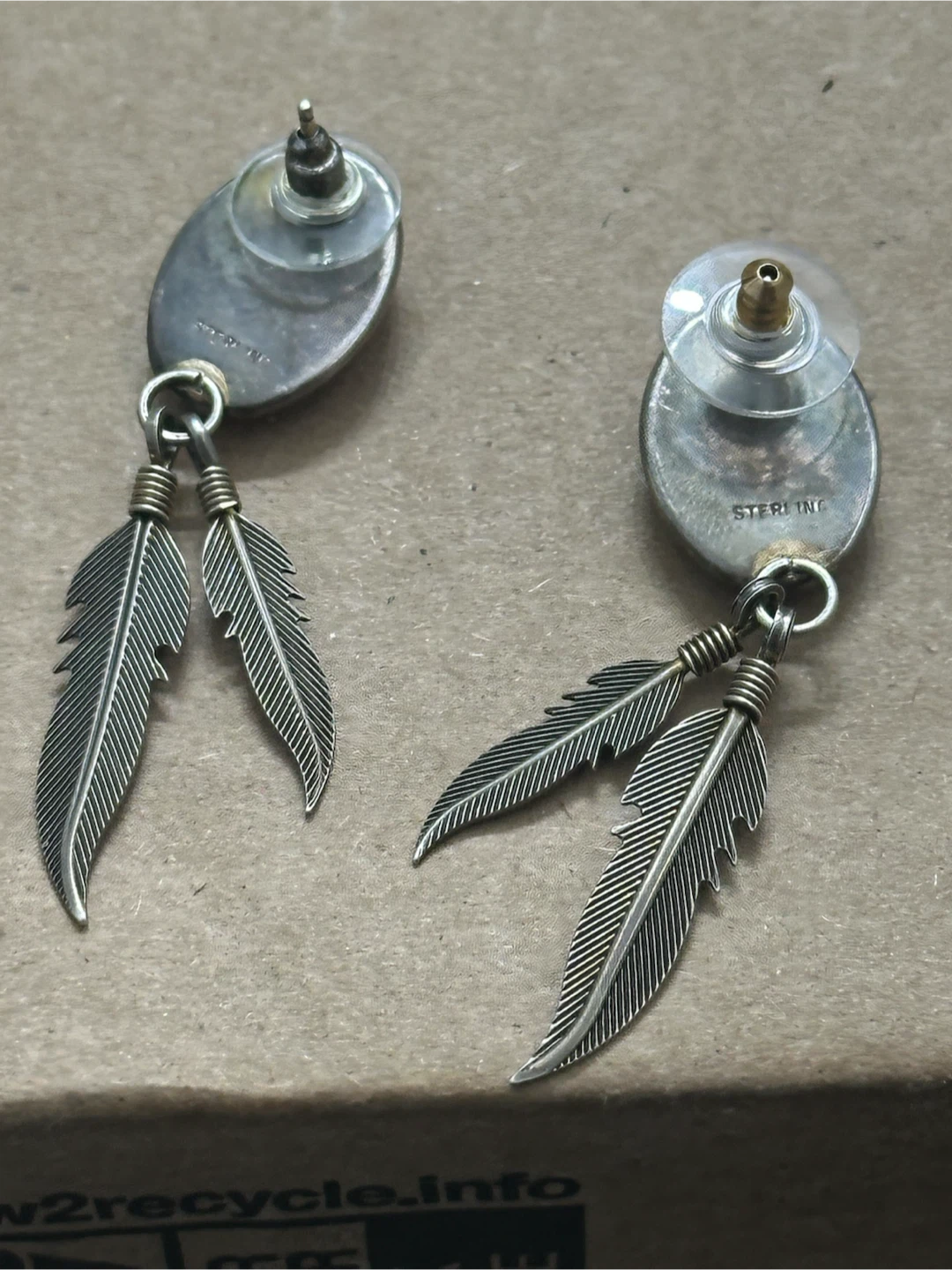 Navajo Zuni  Inlay Multi-Stone Sterling Earrings - photo 4