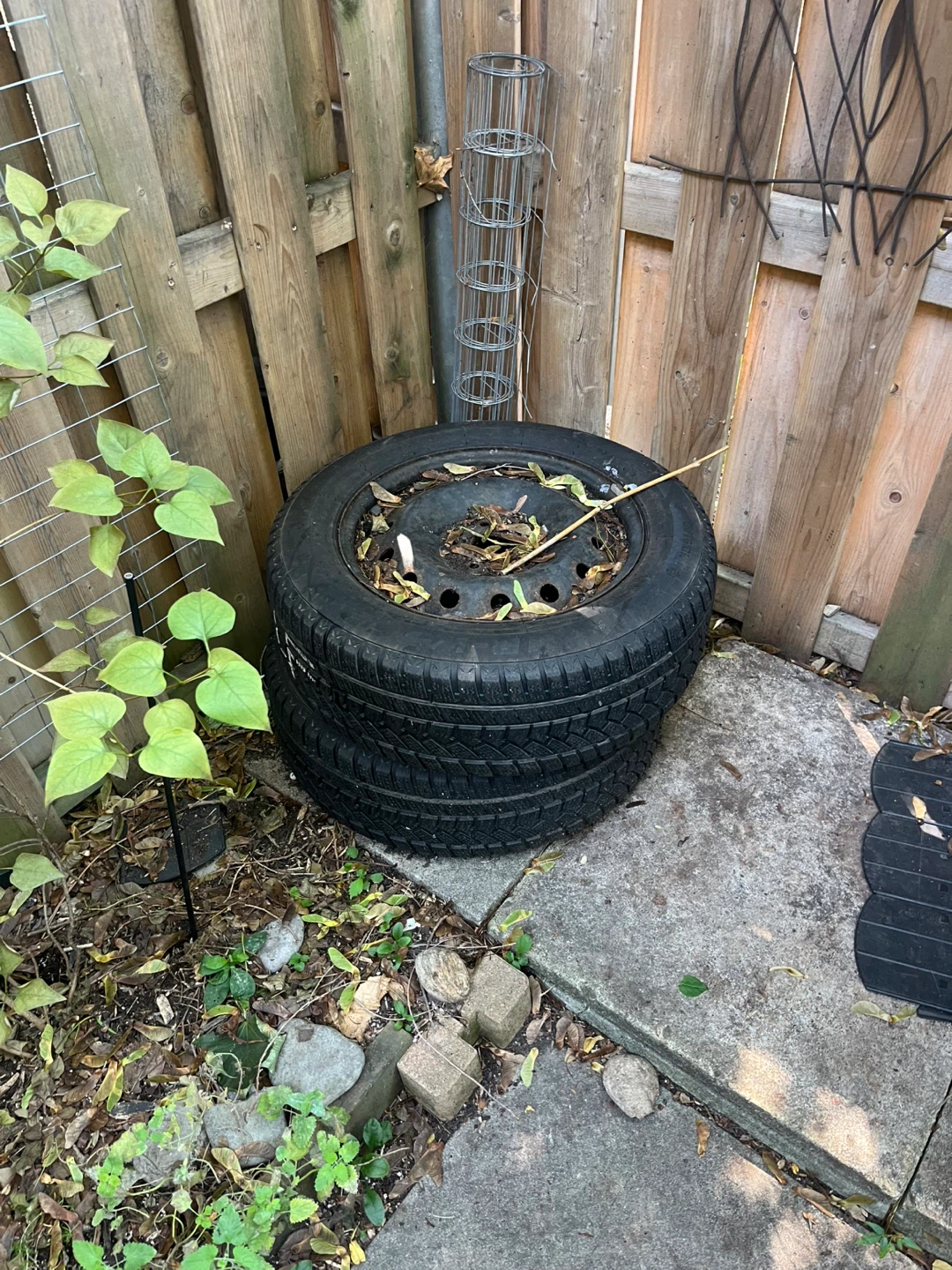 Set of four tires on steel rims