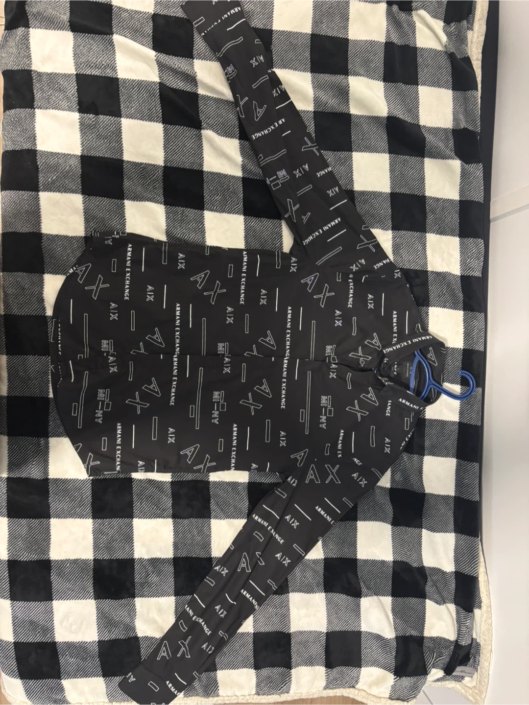 Armani Exchange Black Logo Print Long Sleeve Shirt