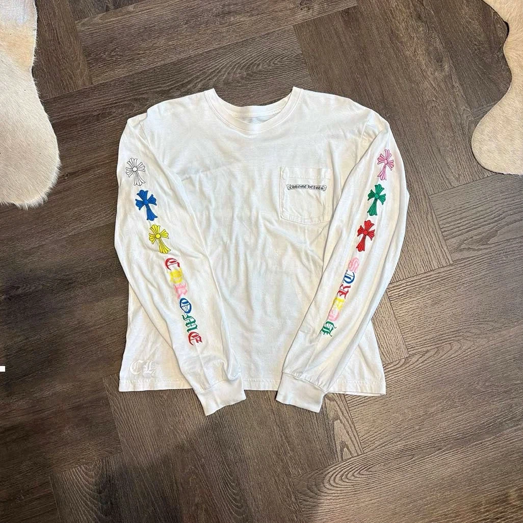Chrome Hearts White Long Sleeve T-Shirt Multicolor Cross Logo - photo 2
