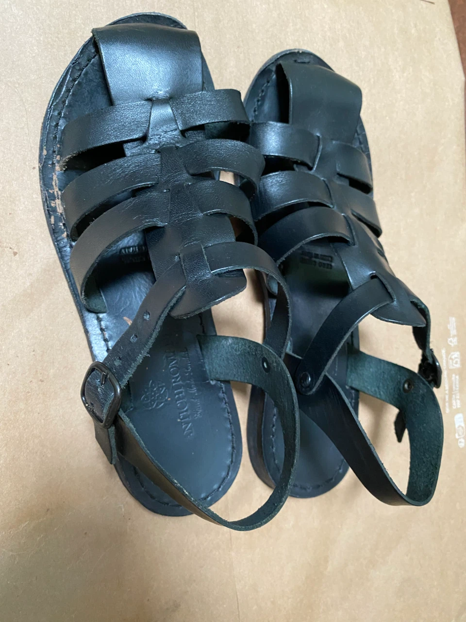 Black Leather Italian Sandals - photo 3