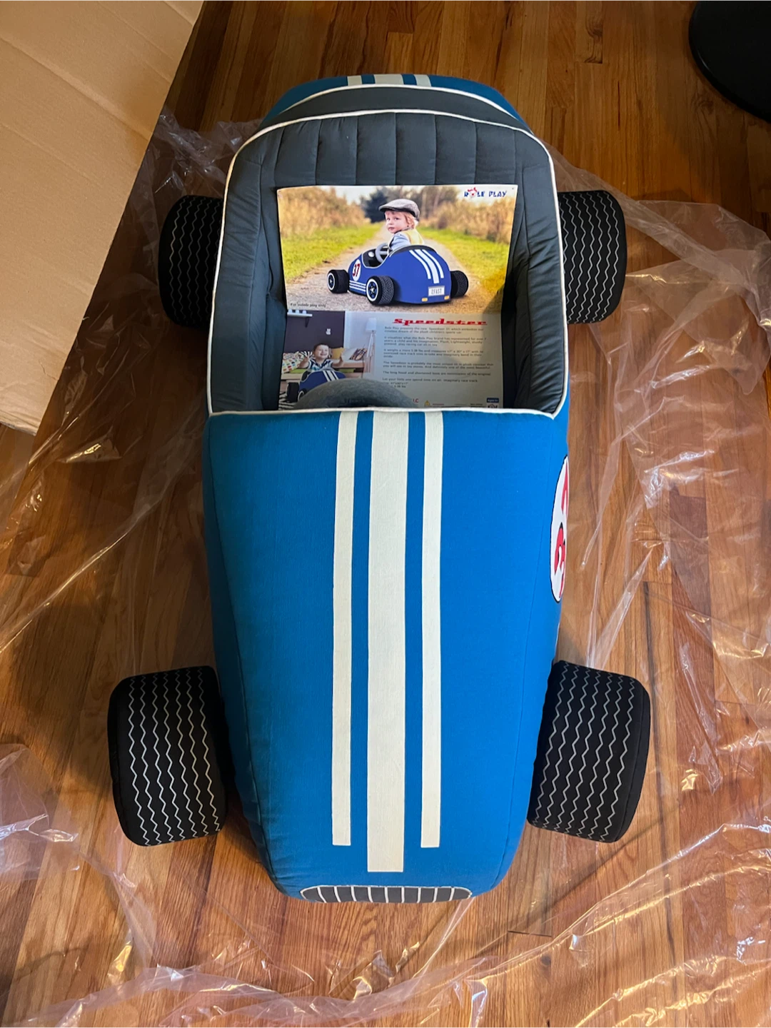 Role Play Speedster Blue Car Kids Lounger