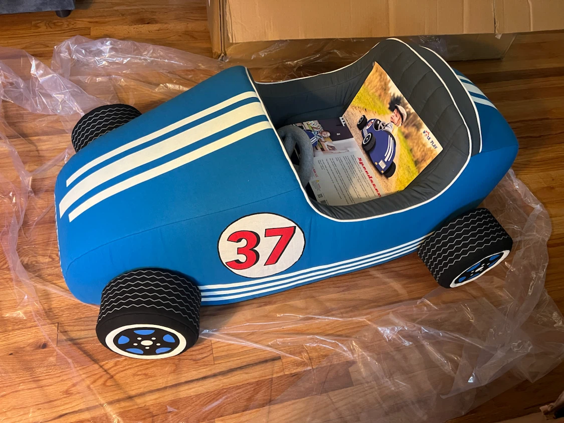 Role Play Speedster Blue Car Kids Lounger - photo 3