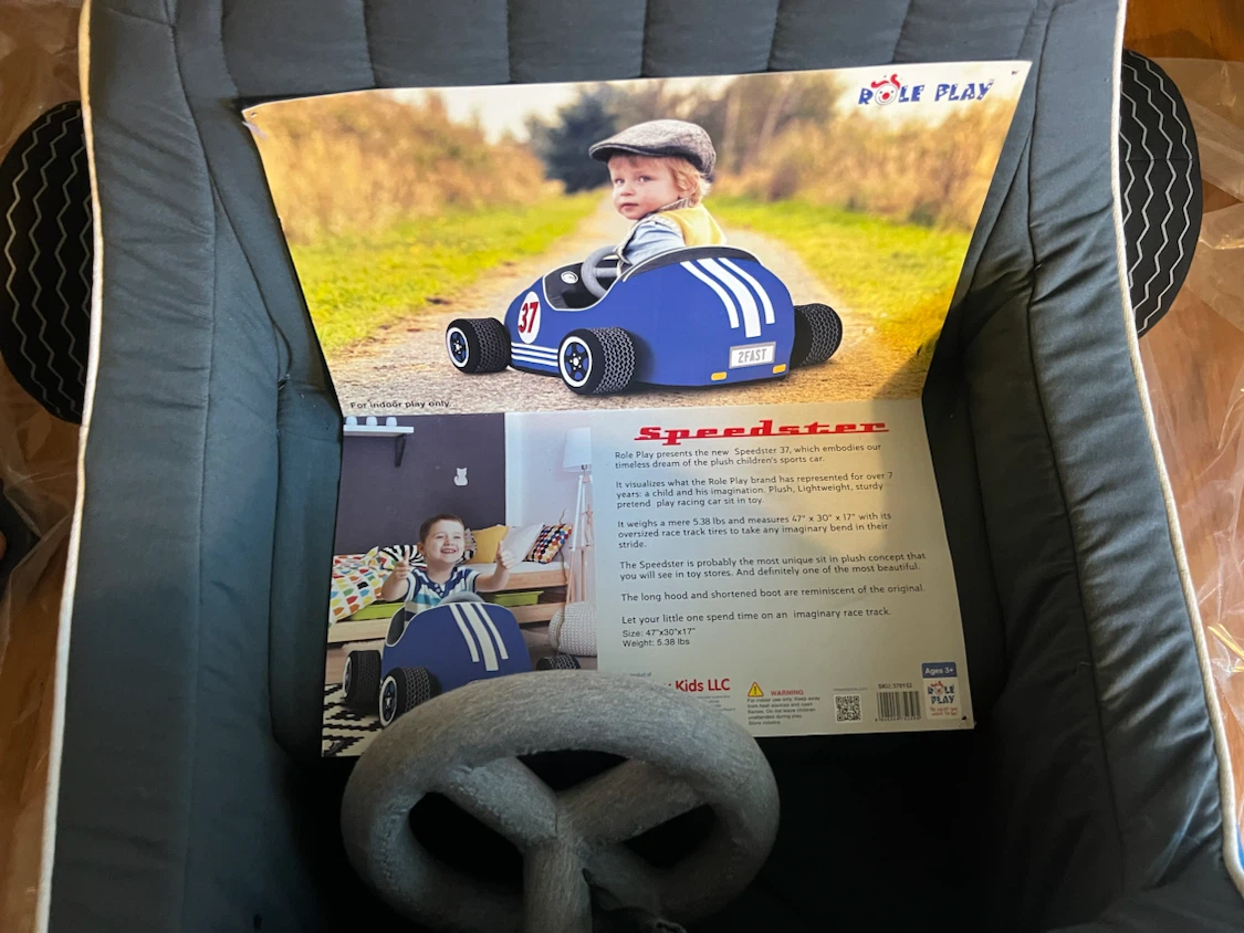 Role Play Speedster Blue Car Kids Lounger - photo 5