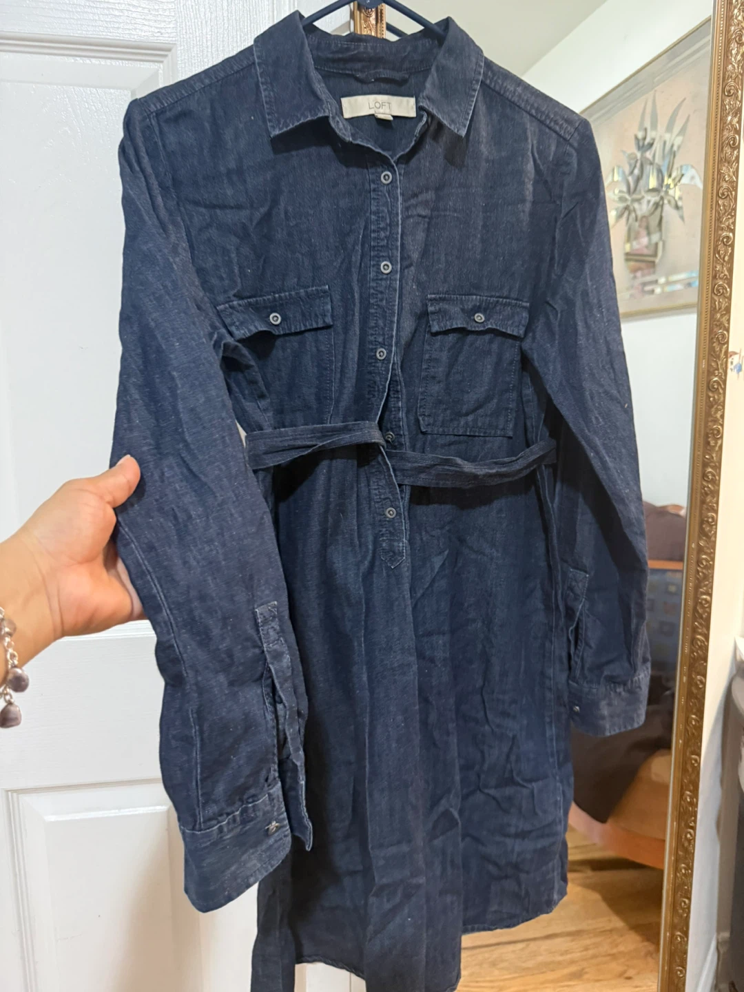 Denim Shirt Dress LOFT Ann Taylor - photo 2
