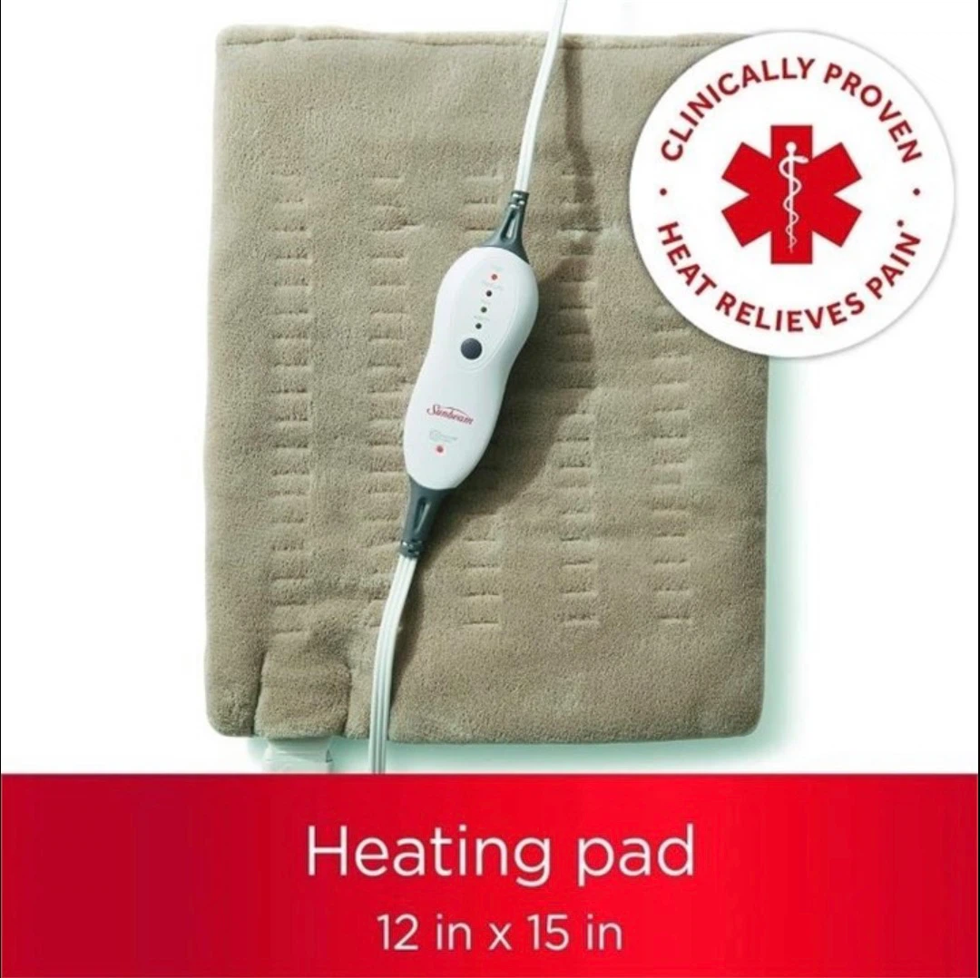 Brand New SUNBEAM HEATING PAD 12X15, 4 HEAT, AUTO-OFF