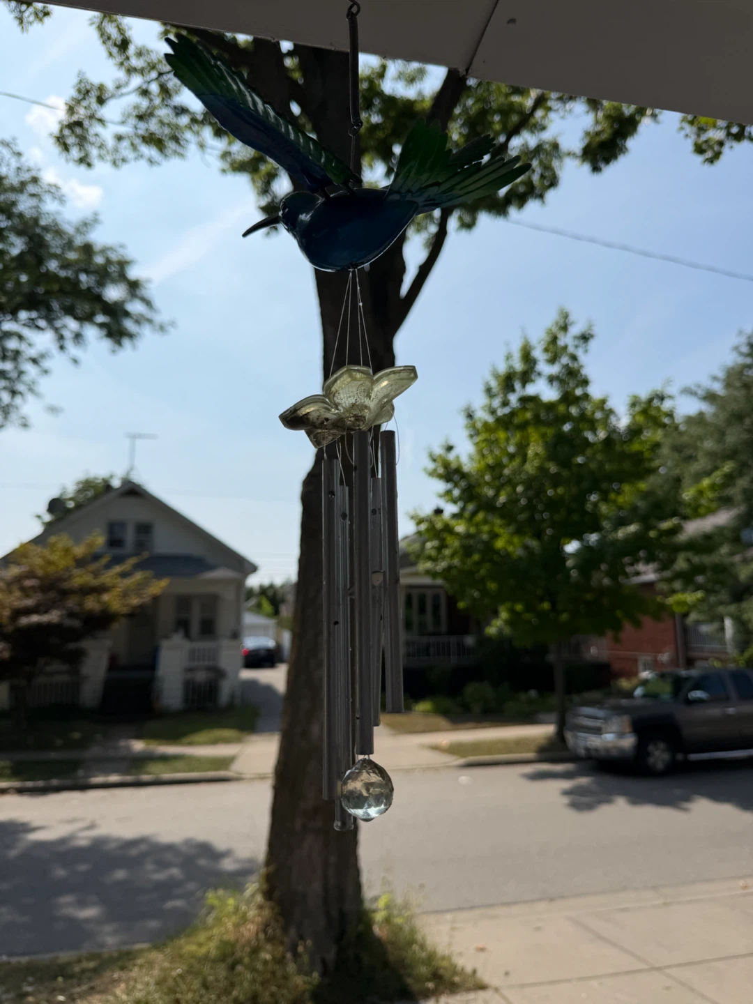 Blue Hummingbird Wind Chime