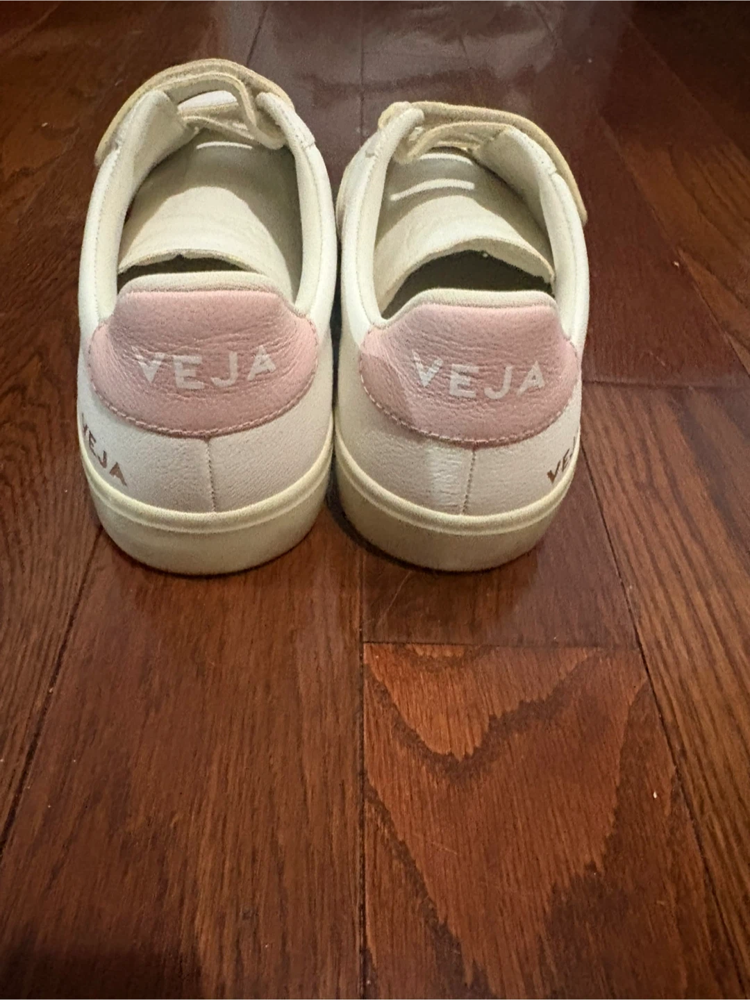 Veja White Pink Velcro Sneakers US 10 - photo 4