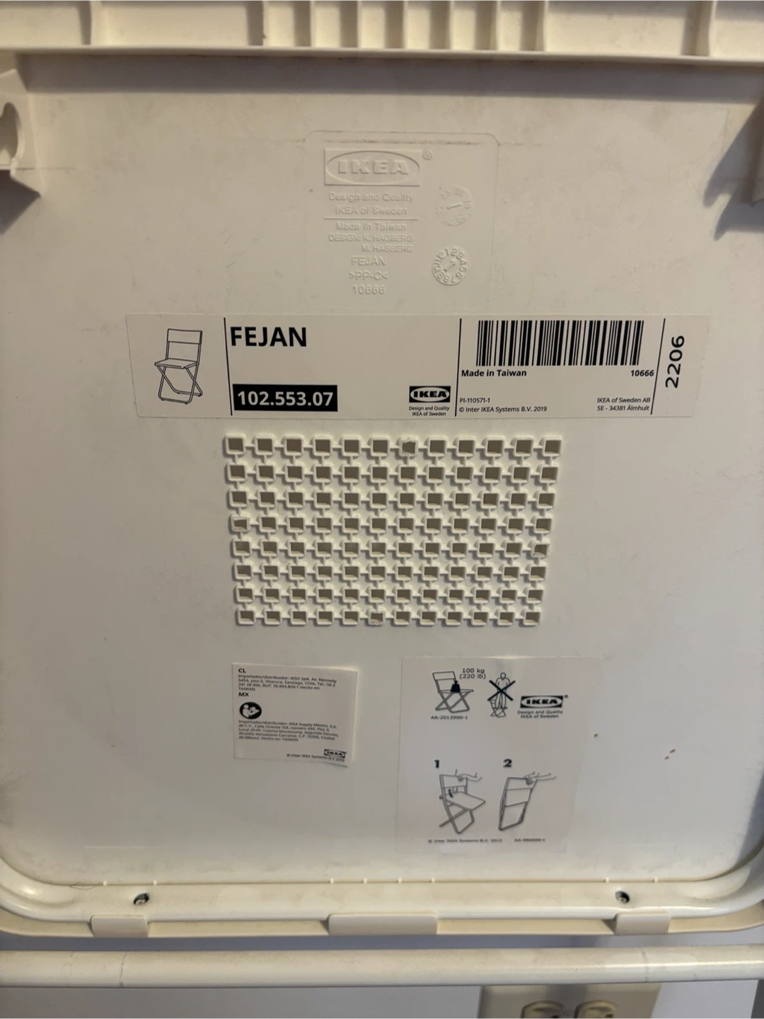 IKEA FEJAN Folding Chair White x 5 - photo 2