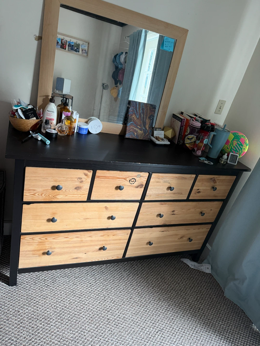 Black Dresser with 8 Drawers