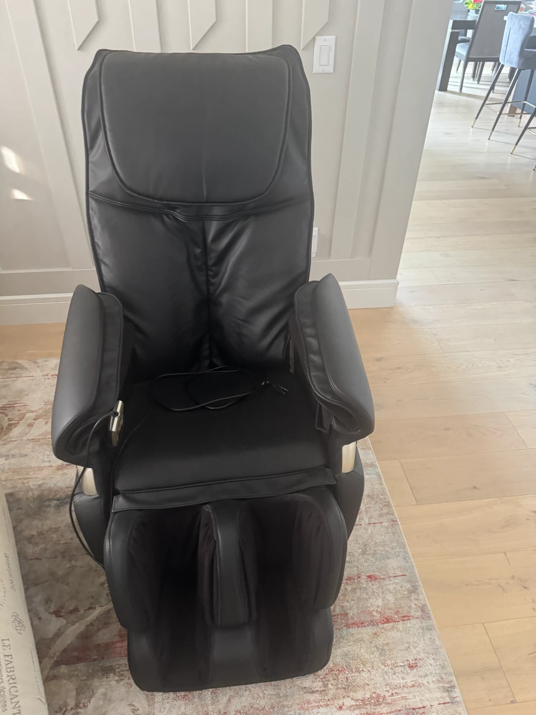 Black Massage Chair with Foot Rest