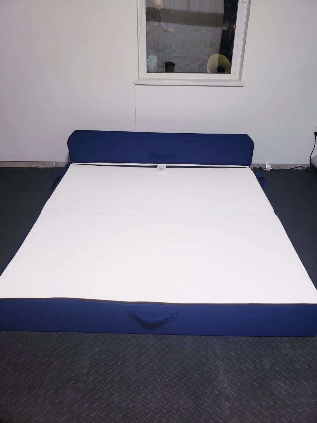 Blue Folding Futon Sofa Bed - photo 2