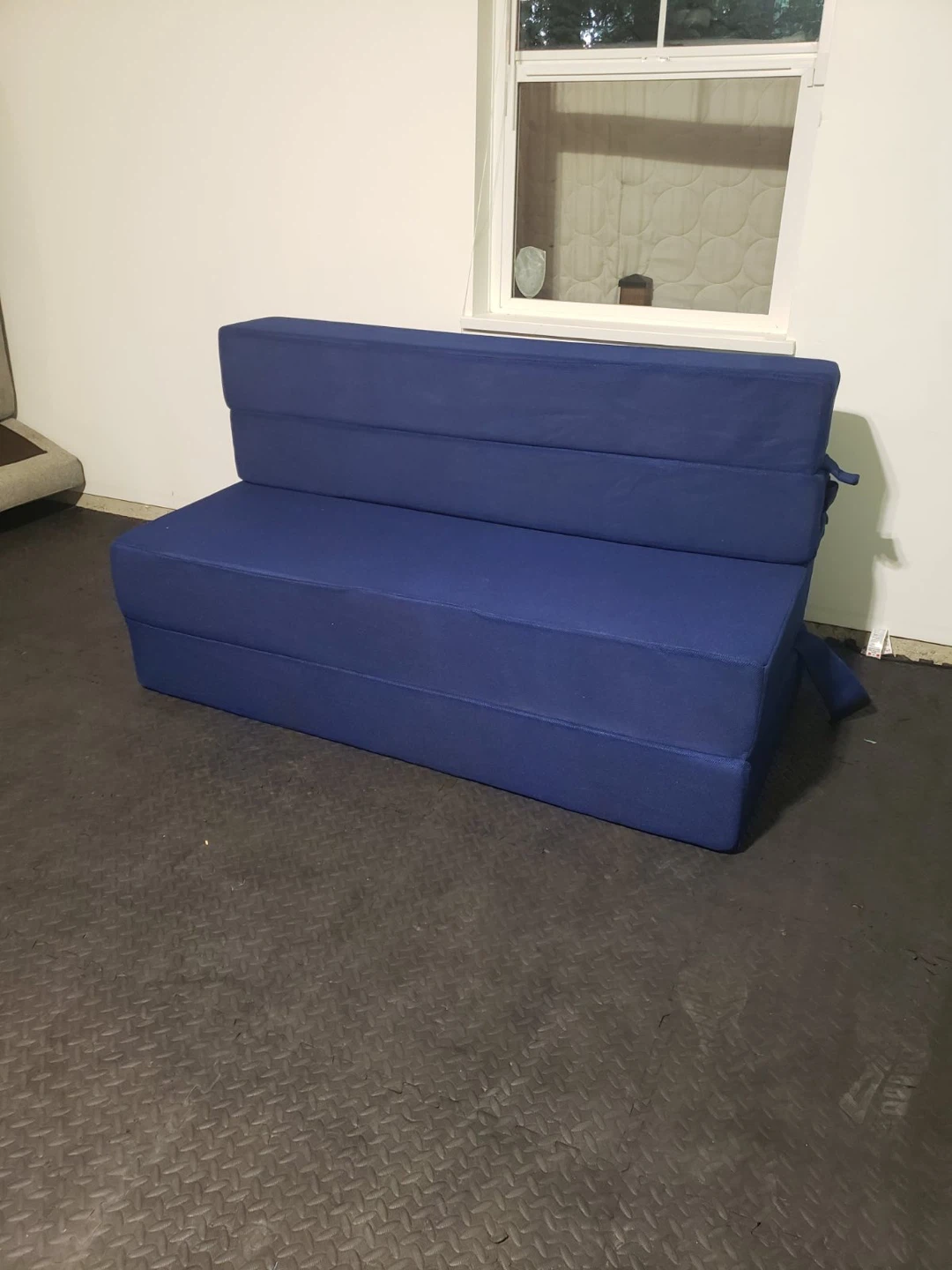 Blue Folding Futon Sofa Bed - photo 3