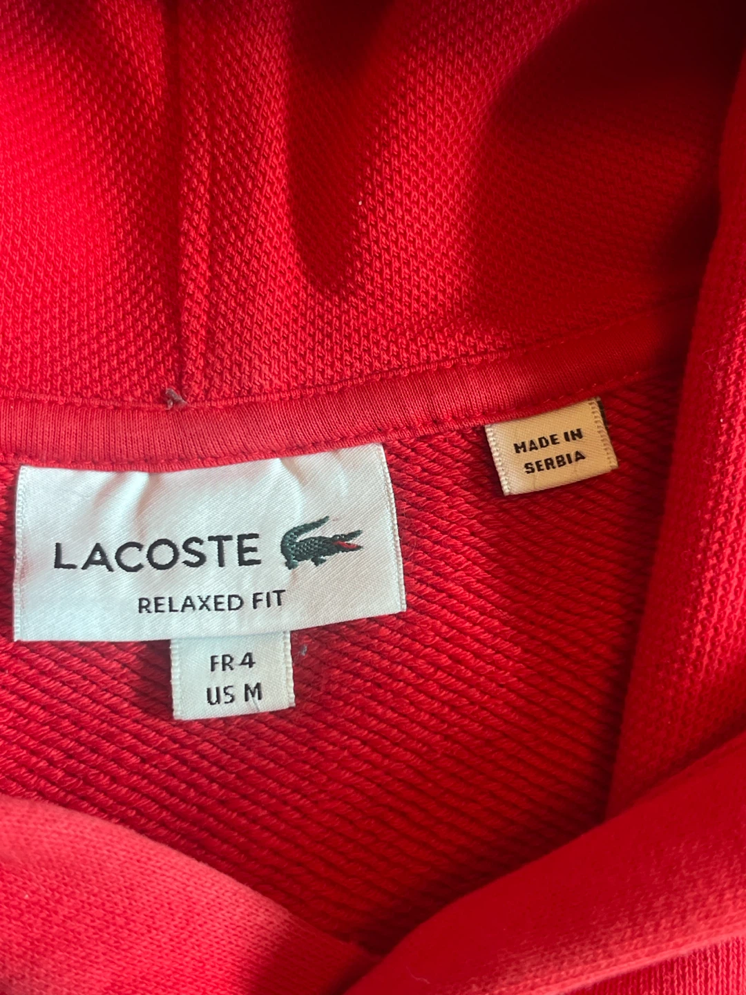 Lacoste Relaxed Fit Hoodie - Red - photo 2
