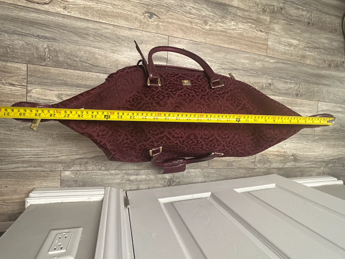 Burgundy Rolling Duffle Bag with Pattern - photo 5