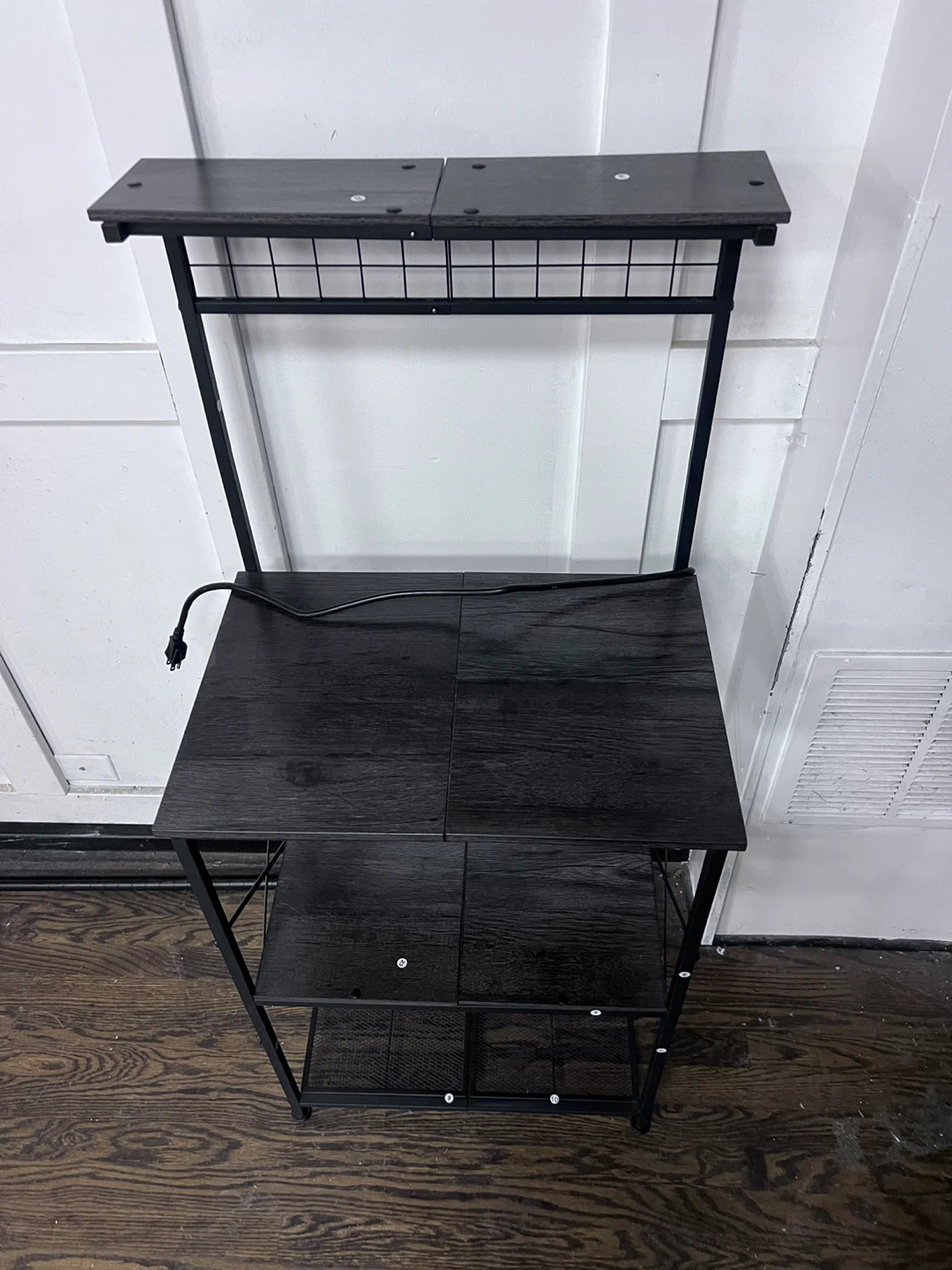 Black 3-Tier shelf with Power Outlets - photo 2