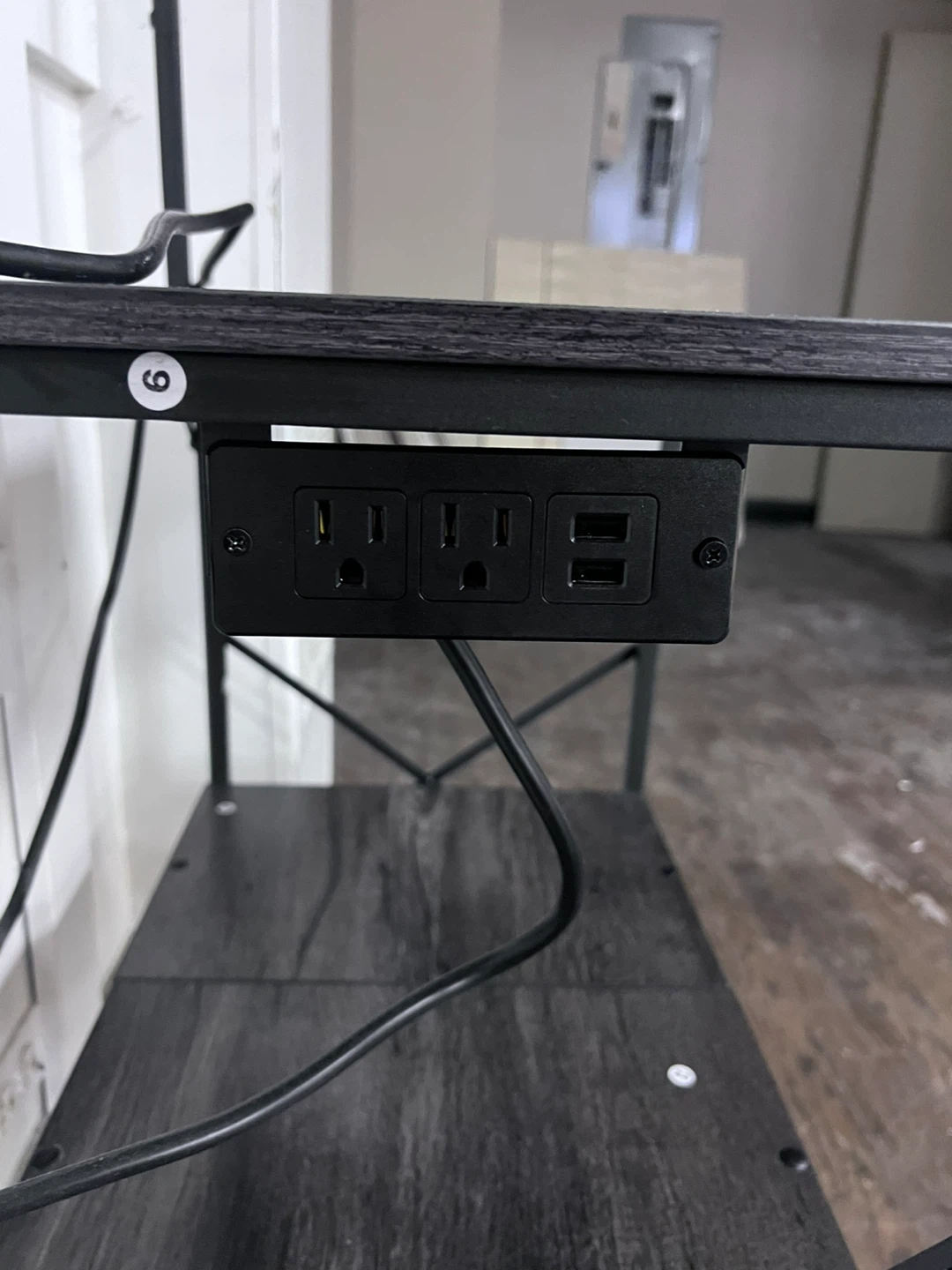 Black 3-Tier shelf with Power Outlets - photo 3