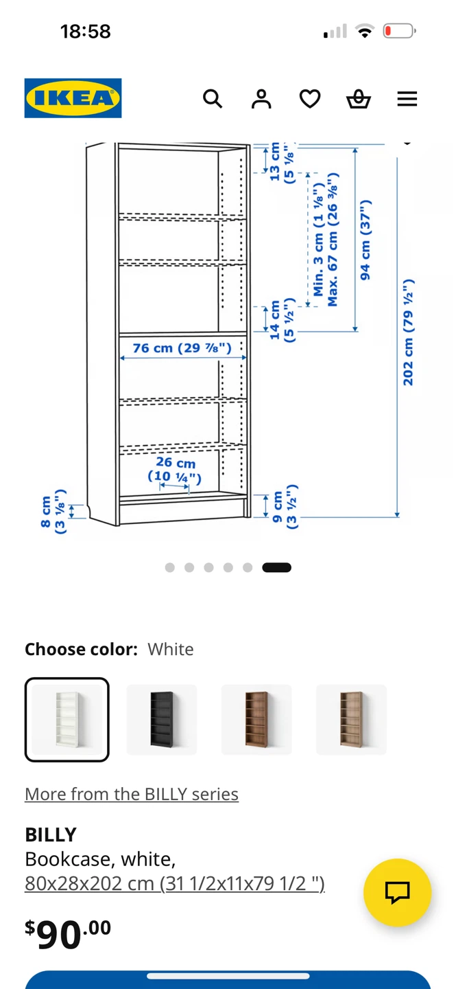 IKEA BILLY Bookcase - White- 80*202cm - photo 5