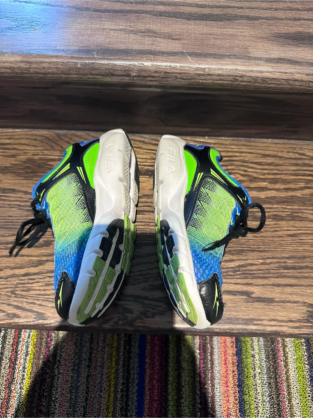 Fila Kids size 11 Running Shoes Blue/Green - photo 4