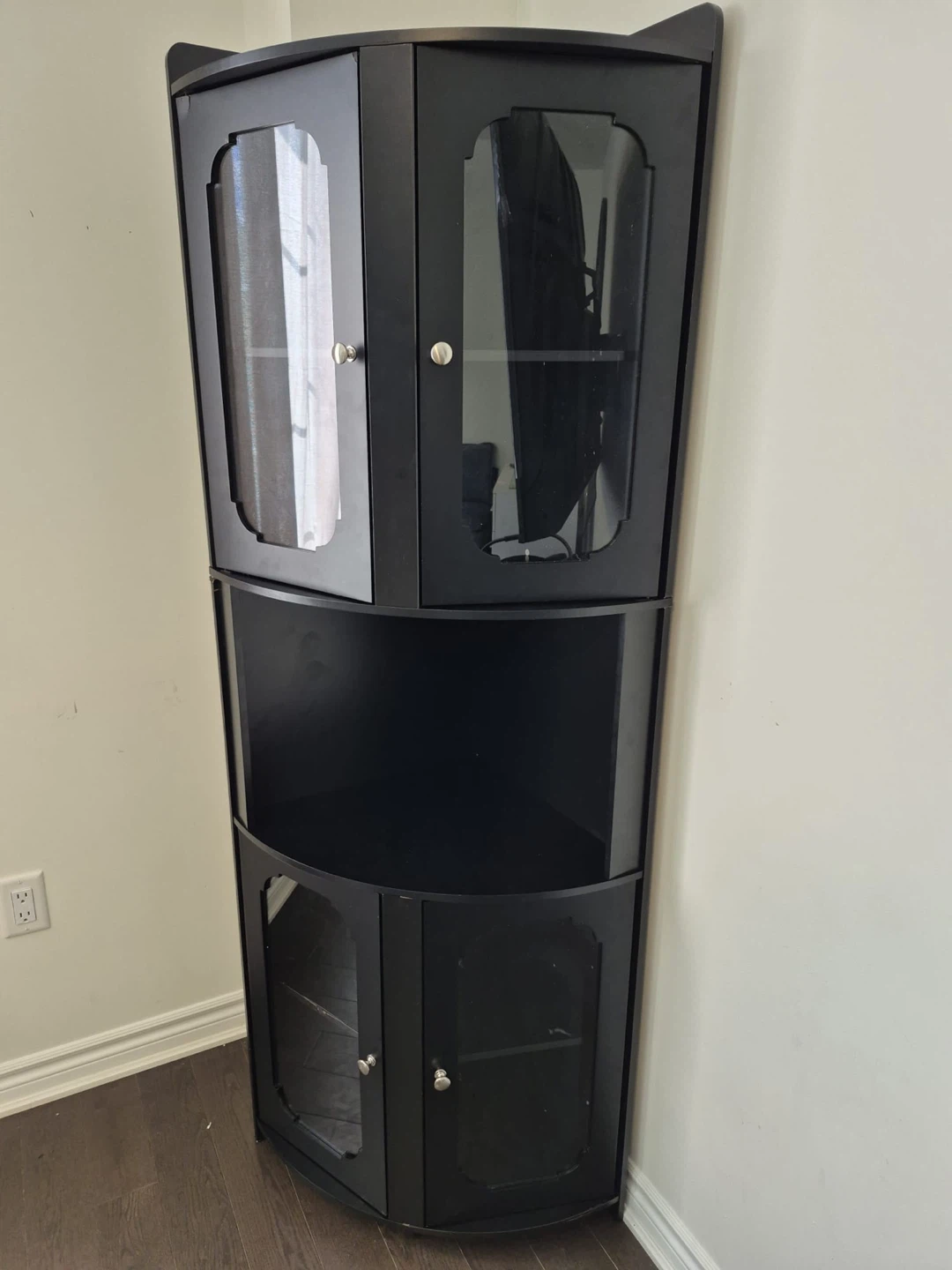 Black Corner Display Cabinet