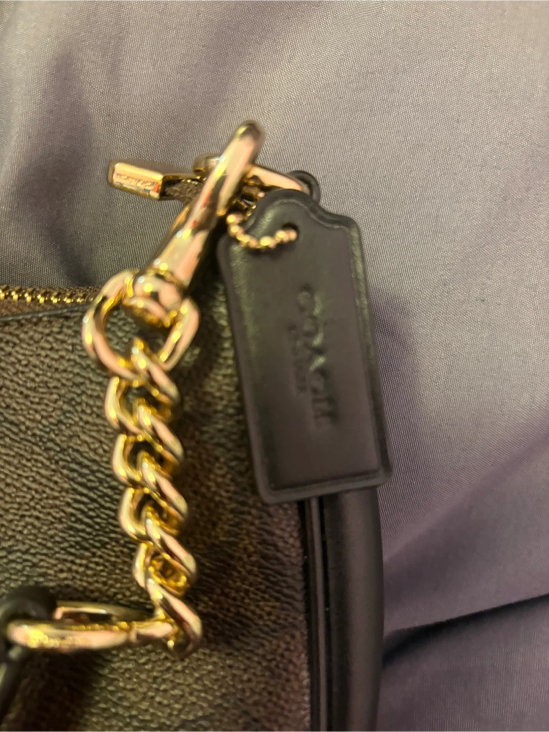 Coach Monogram Shoulder Bag with Gold Chain - photo 2