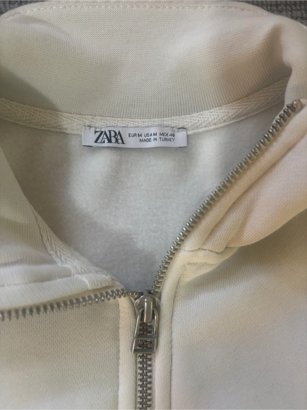 ZARA White 1/4 Zip Sweatshirt - photo 2