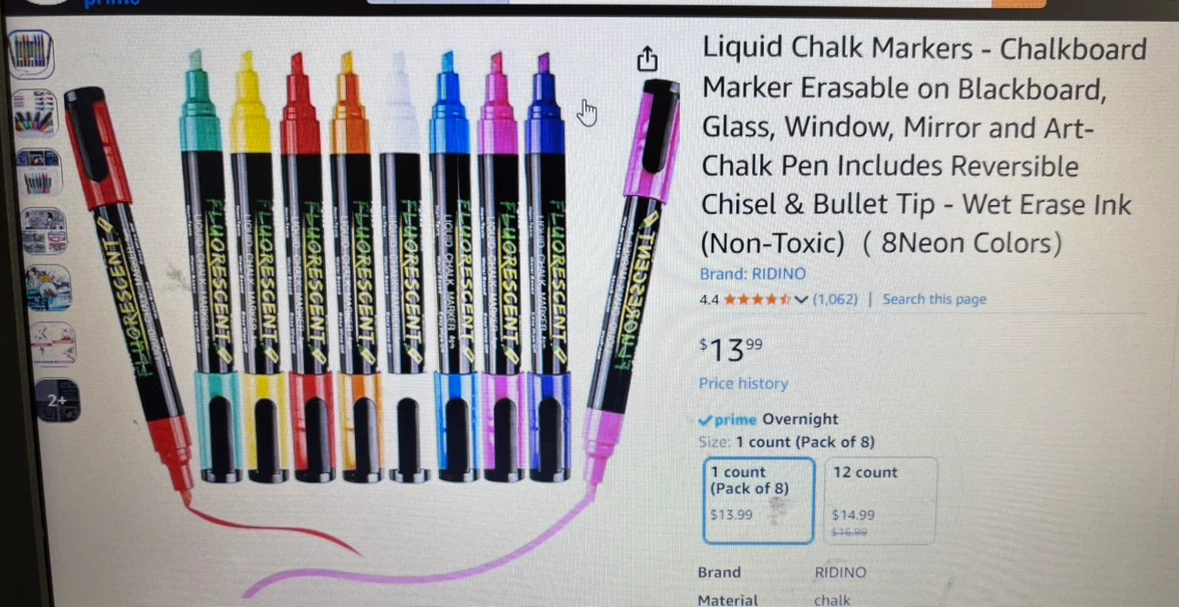 RIDINO Liquid Chalk Markers - 8 Neon Colors - photo 4