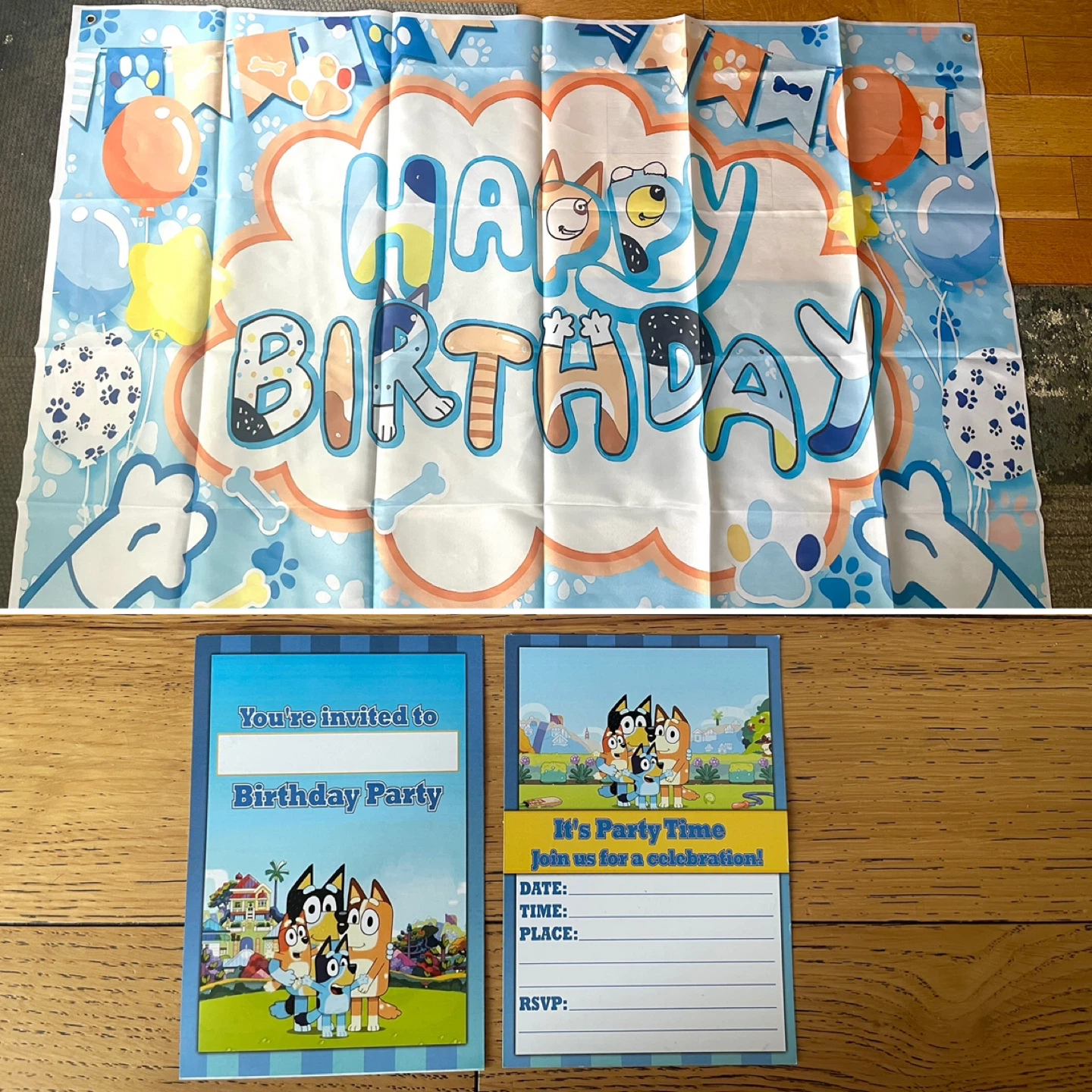 Bluey Party Banner & Invites