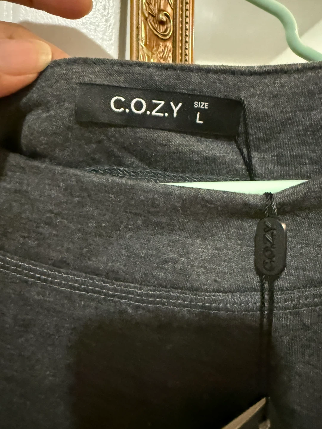 C.O.Z.Y Charcoal Gray Long Sleeve Top Size L - photo 4
