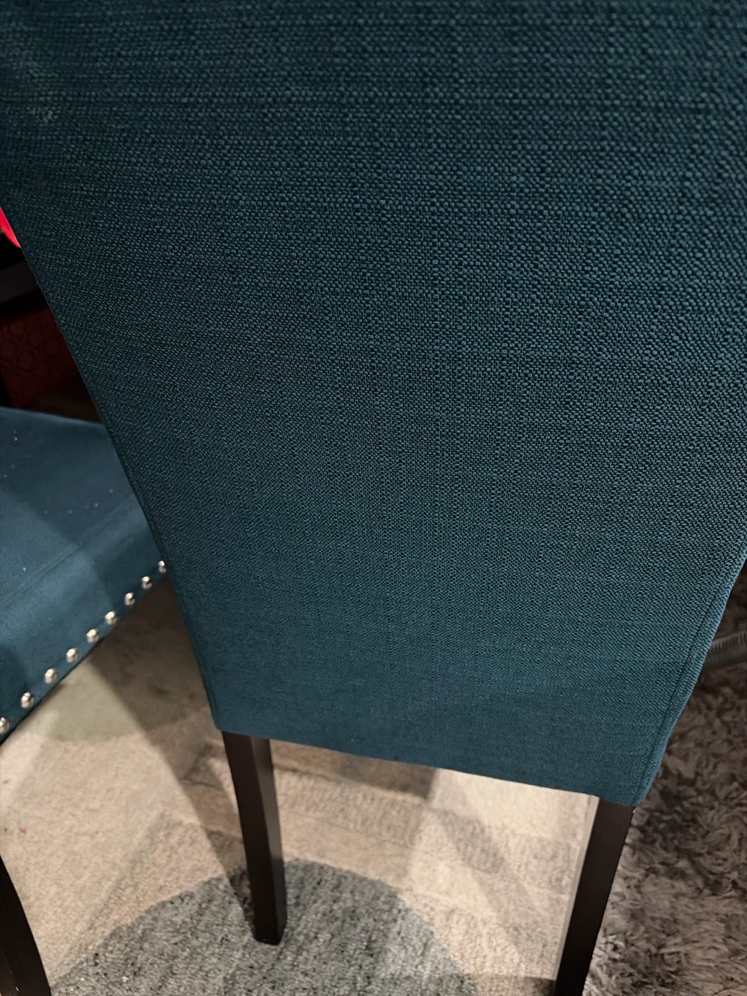 Teal Accent Chair with Stud Details