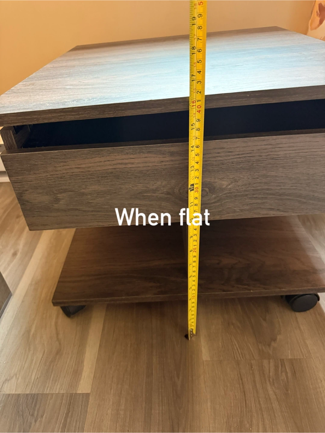 Lift- top table with storage and wheels - photo 5