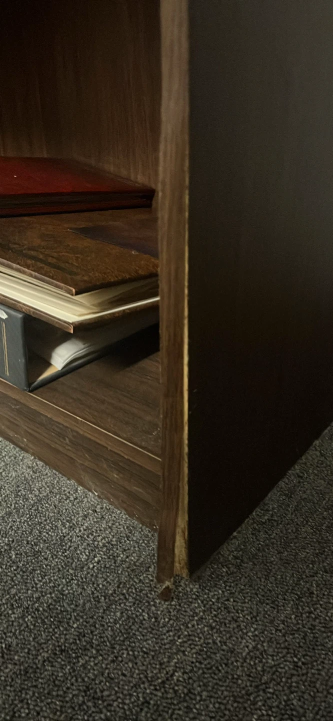 Dark Wood Bookshelf with Cabinet Doors - photo 5