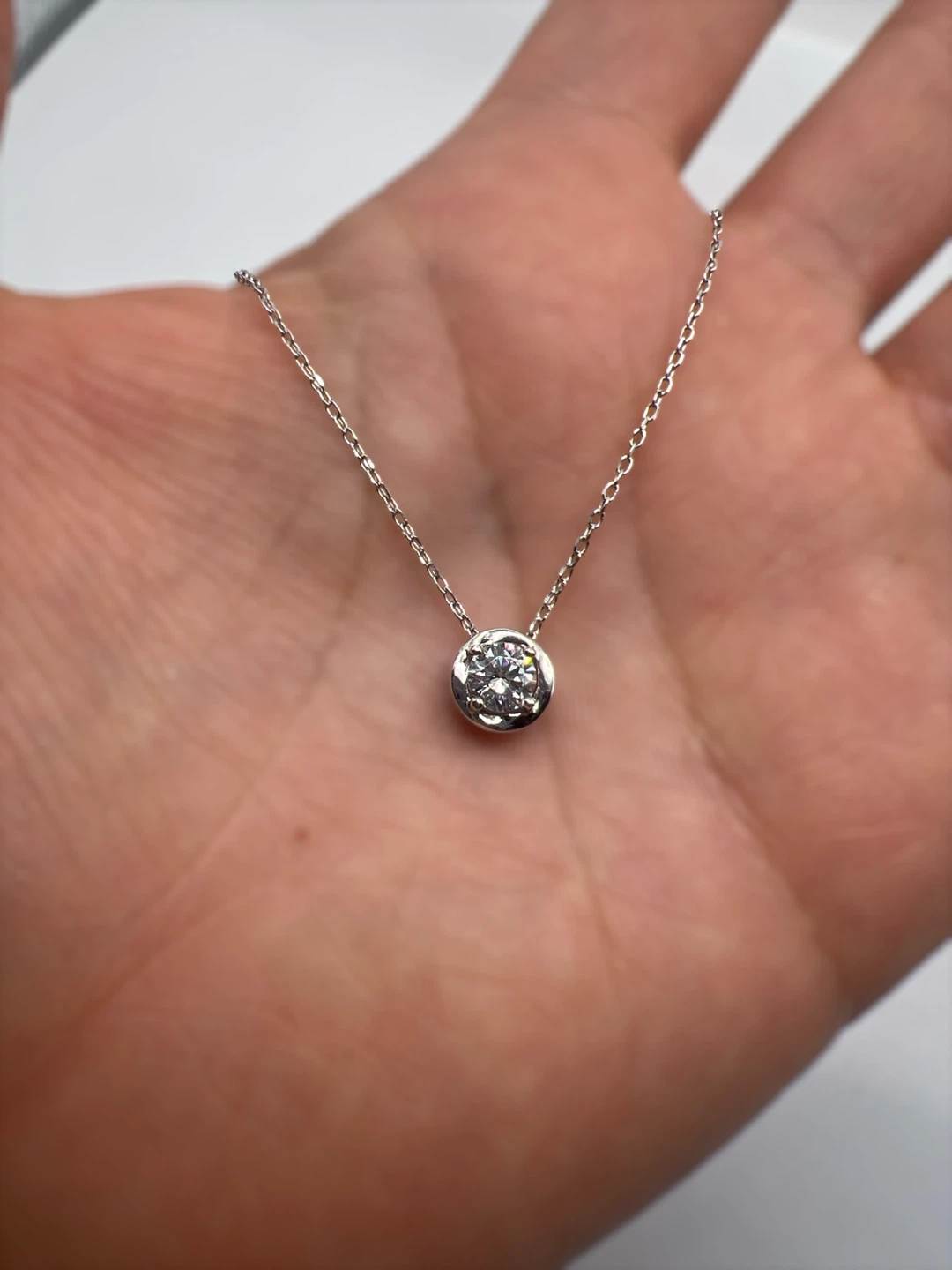 Diamond Solitaire Pendant Necklace - photo 2
