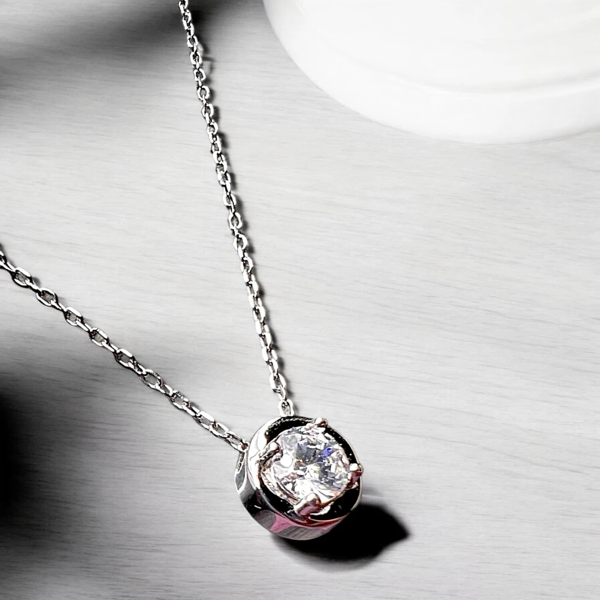 Diamond Solitaire Pendant Necklace - photo 3