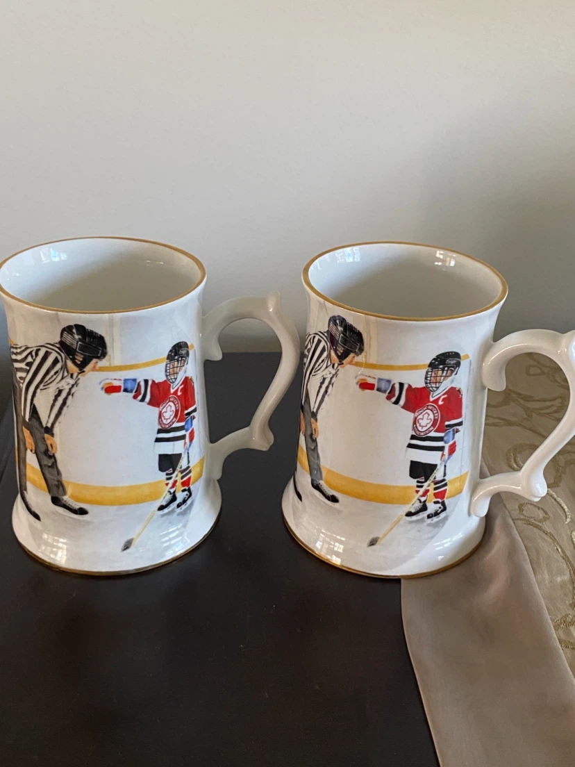 Vintage Sunrise John Newby Hockey Mugs (Set of 2)