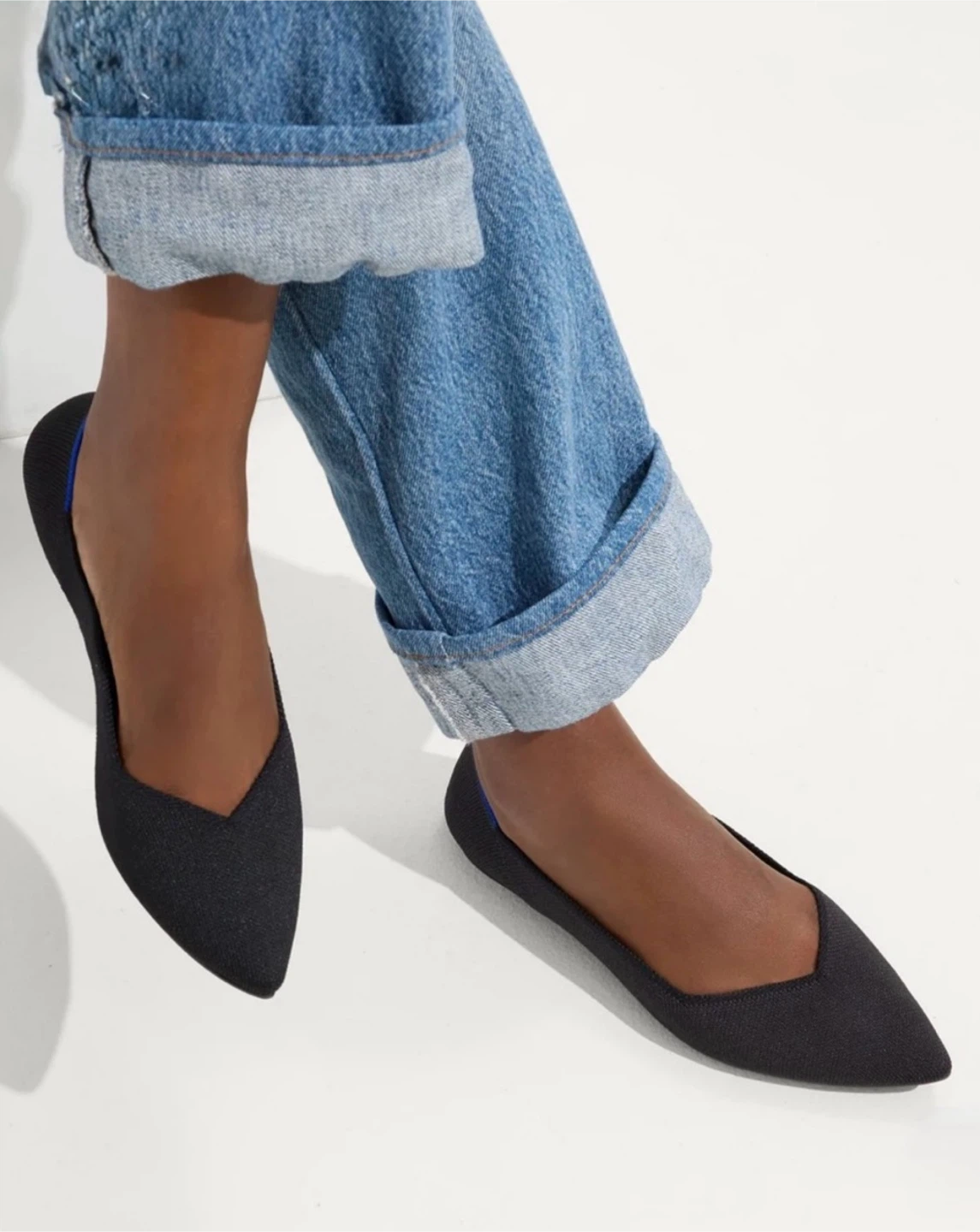 Rothy's Black Pointed Toe Flats 7.5