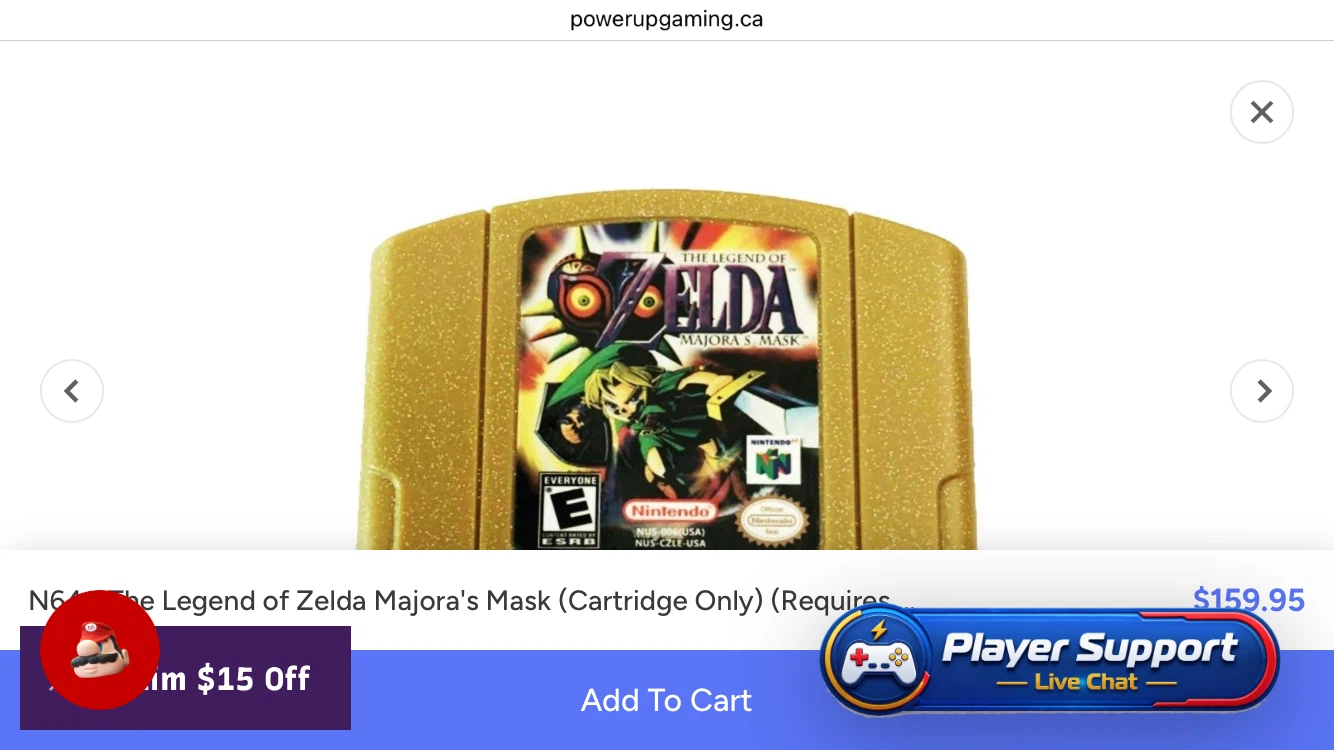 The Legend of Zelda Majora's Mask N64 Cartridge