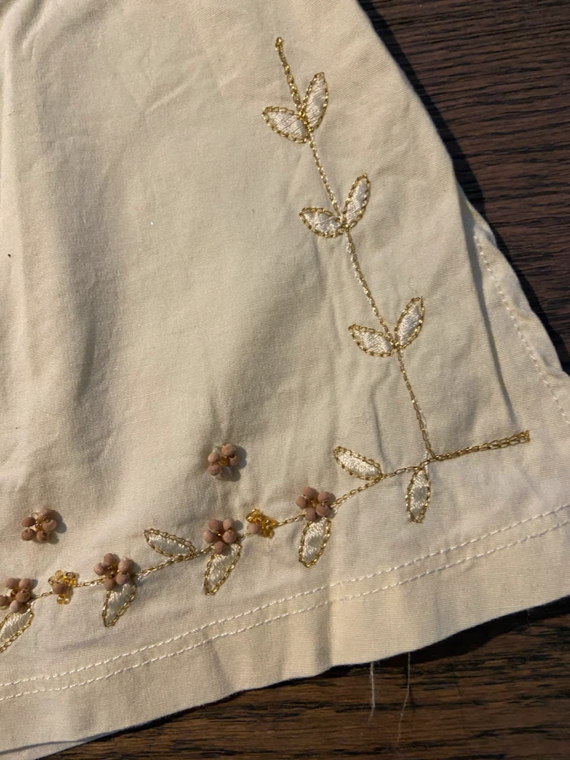 EUC: Costa Blanca Y2K Beaded & Gold Floral Lemon Tube Top S - photo 2