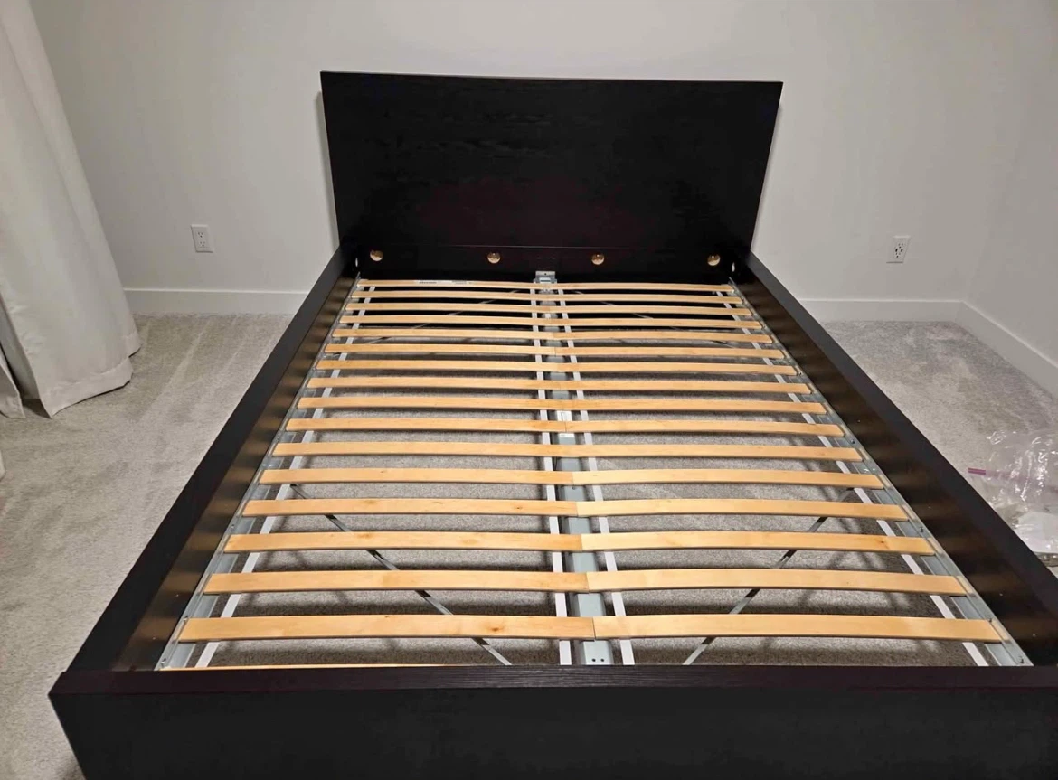 IKEA MALM Queen bed frame in black brown - photo 3