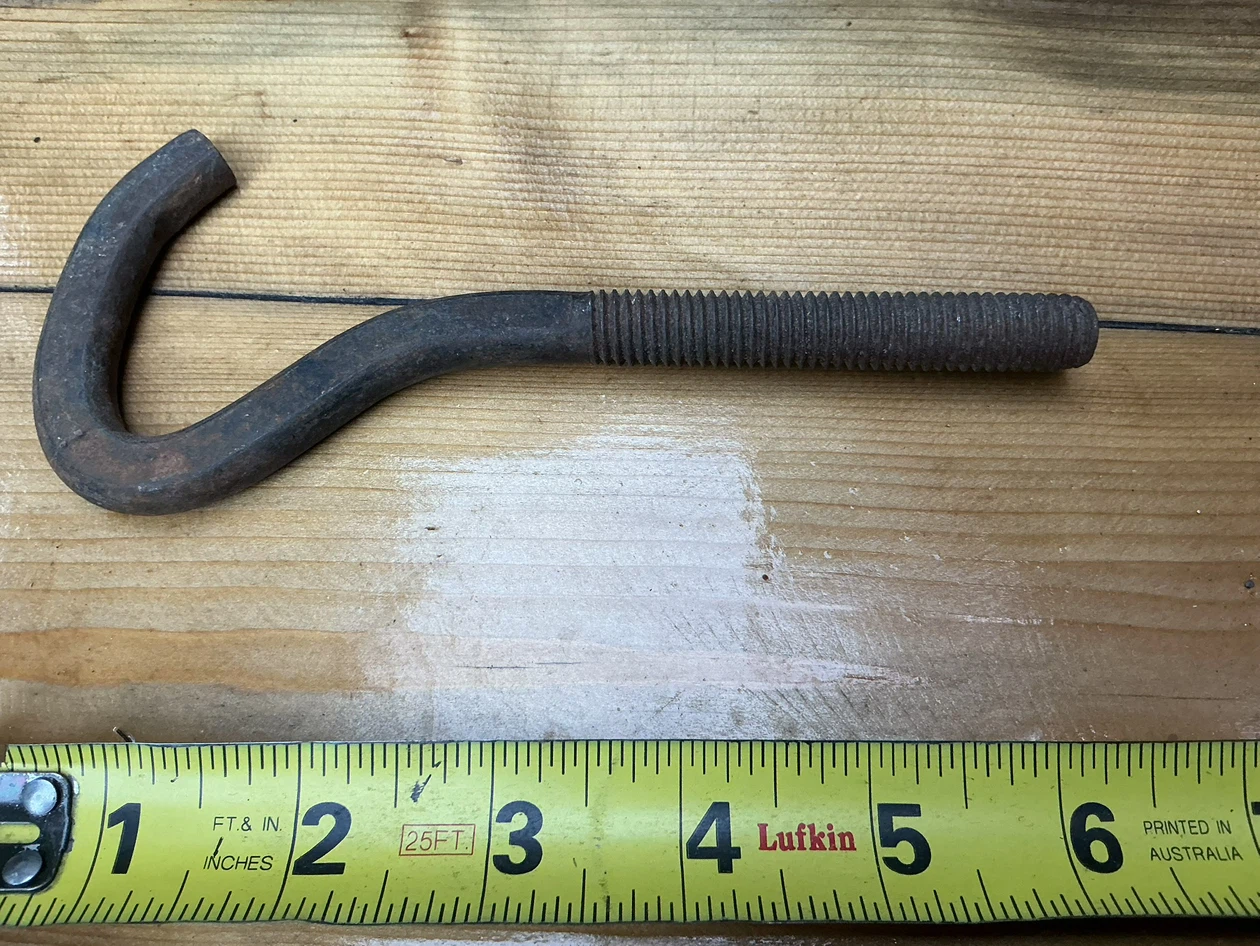 Antique Heavy Duty J-Hook Bolt ! - photo 2