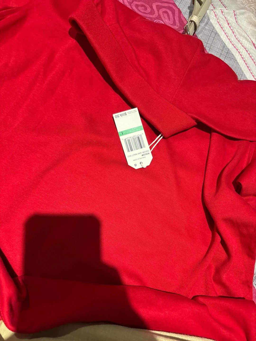 Nautica Men's Red 100% Cotton Polo Shirt - Size L - photo 3