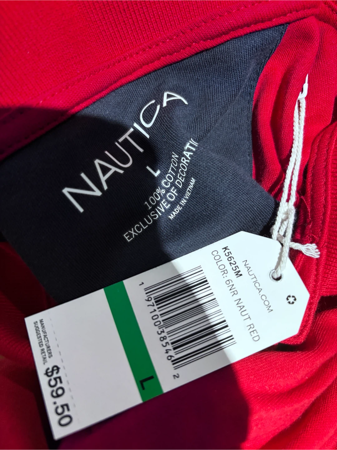 Nautica Men's Red 100% Cotton Polo Shirt - Size L - photo 4