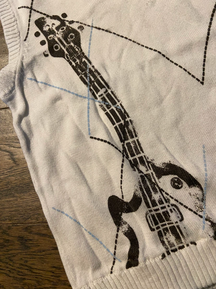 Boys Ivory Calvin Klein Jeans Guitar Sweater Vest 4T - photo 3