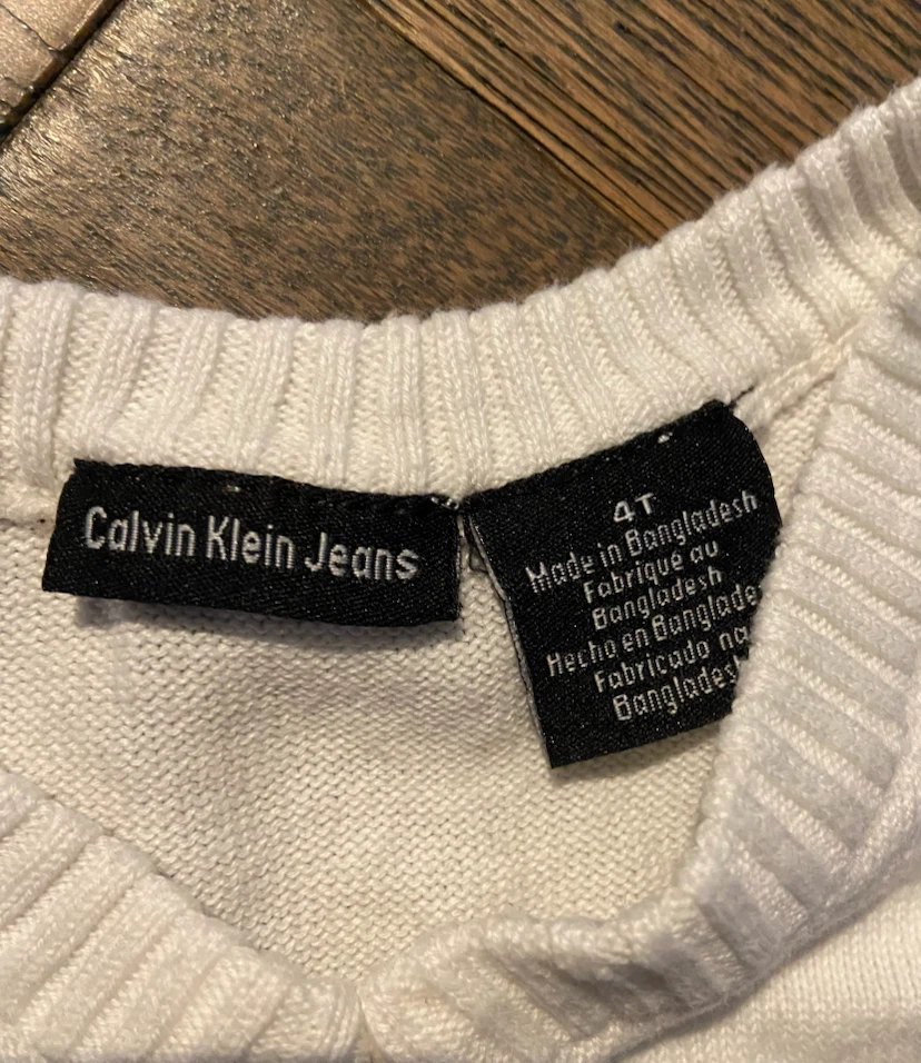 Boys Ivory Calvin Klein Jeans Guitar Sweater Vest 4T - photo 4