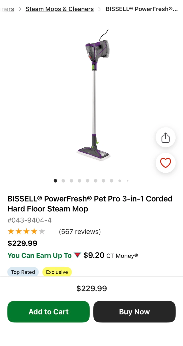 BISSELL PowerFresh Pet Pro 3-in-1 Corded Steam Mop - photo 2
