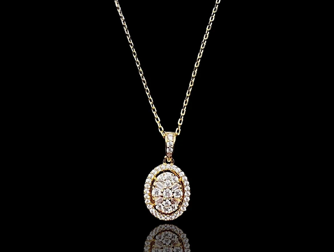 Diamond Halo Pendant Necklace - photo 2